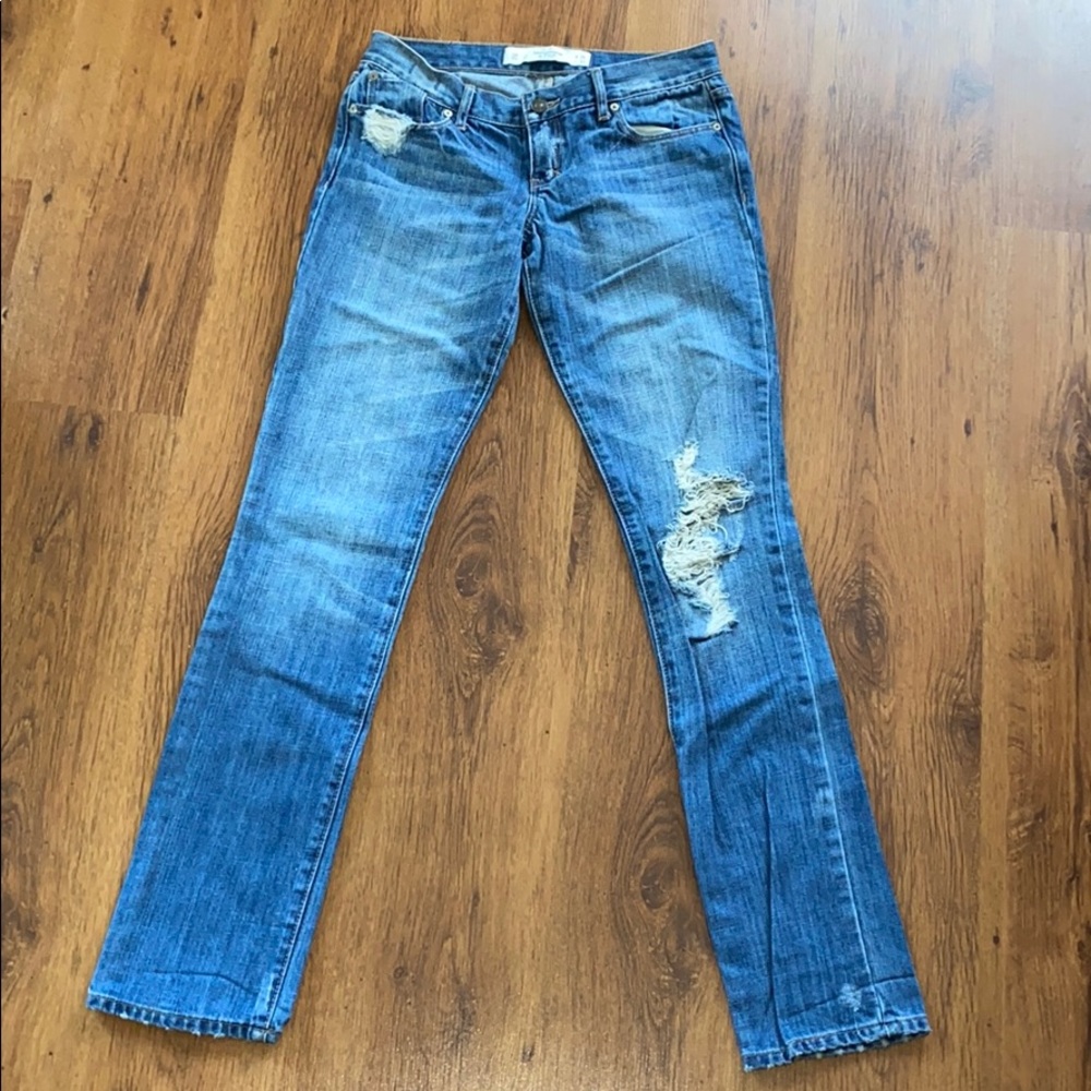 Abercrombie & Fitch distressed jeans.